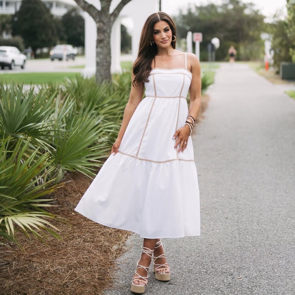Cross Hatching Midi Dress - These Three Boutique